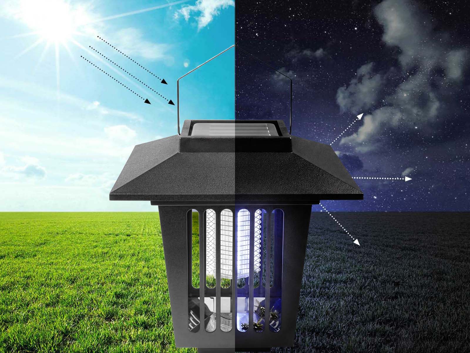 2x Lampa solarna LED ogrodowa owadobójcza 58cm wbijana